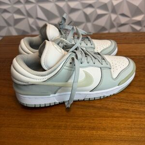 Nike Dunk Low Style Sneakers in Light Sage green & White Size 7.5